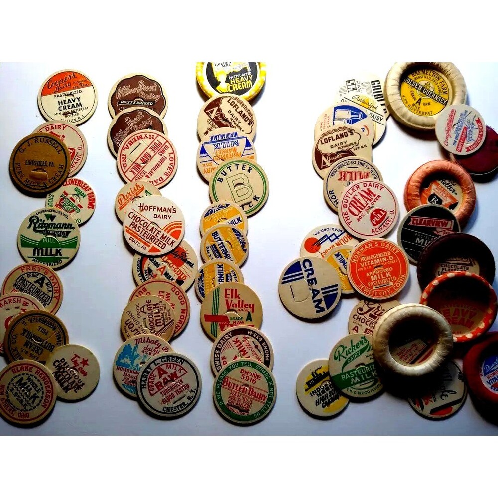 Lot Of 50 Milk And Beverage Vintage Bottle Caps UNUSED Old Stock Advertising